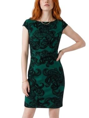 🟦 1/2 Off 
New York & Company Green Paisley Dress